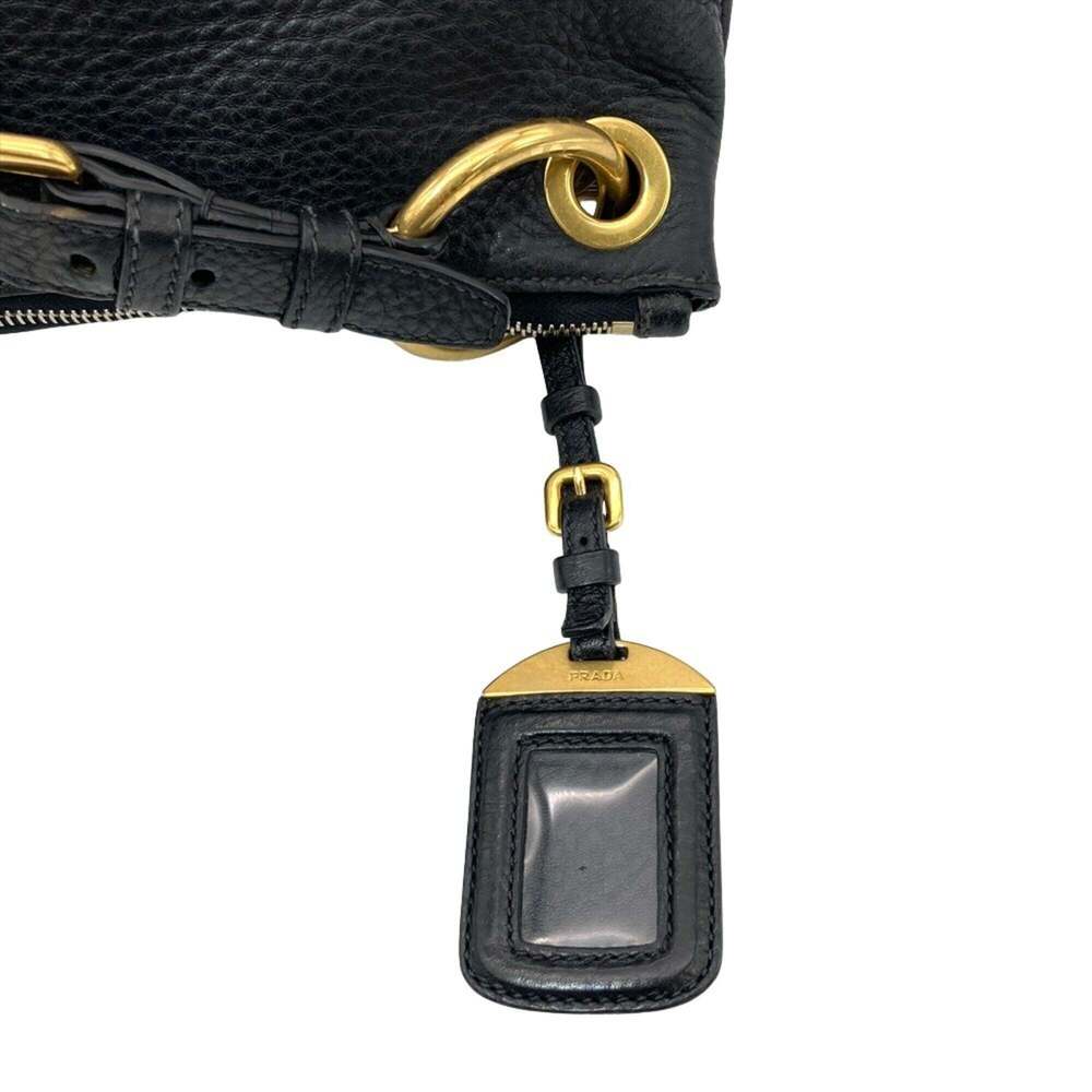 PRADA Black Leather Shoulder Bag - Picture 7 of 14
